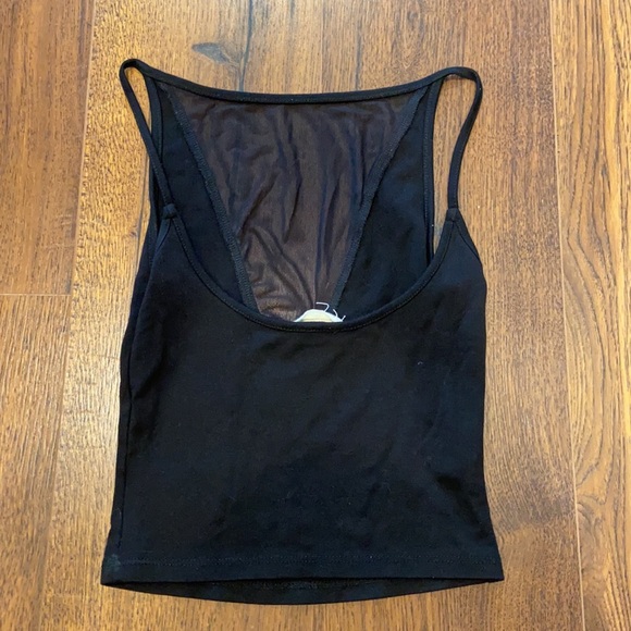 Urban Outfitters Black Mesh Crop Top - Picture 2 of 2